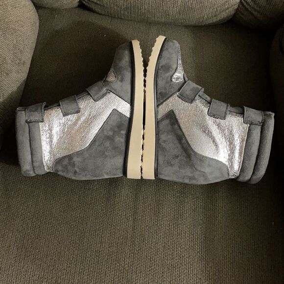 𝅺wedged Sneakers Silver  Grey Sz 36 - Picture 4 of 6